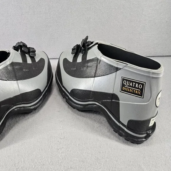 New Skellerup Quatro Safety 2 Buckel Moulded Sole Overshoe, Size 11, Blk/Gray